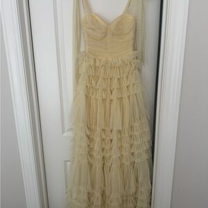 B Darlin Cream Layered Prom Dress
